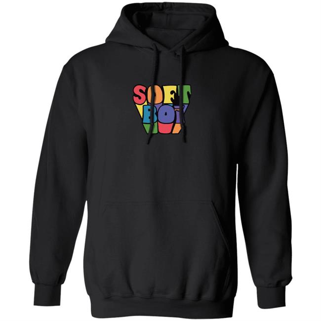 Soft Boi Merch 3D Text Black Hoodie