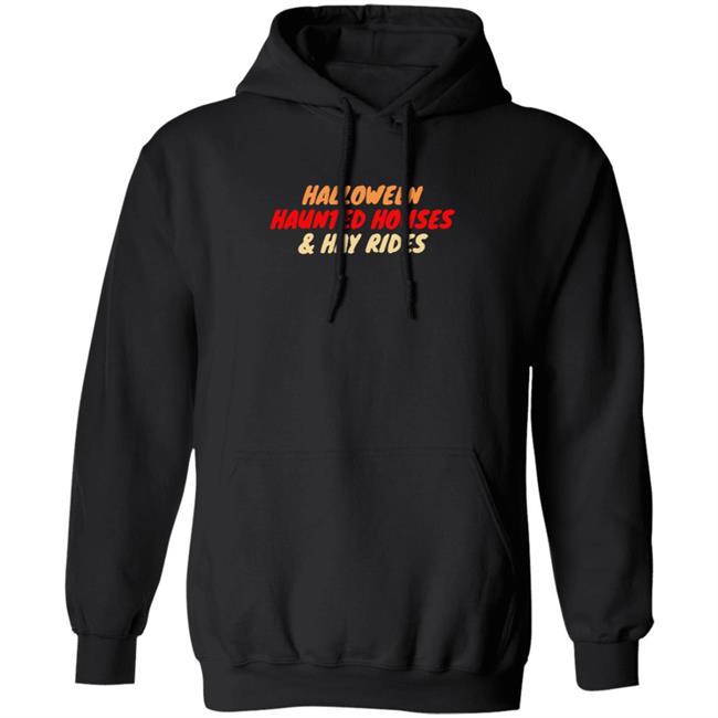 Wicked Cat Clothing Halloween Haunted Houses And Hay Rides Hoodie